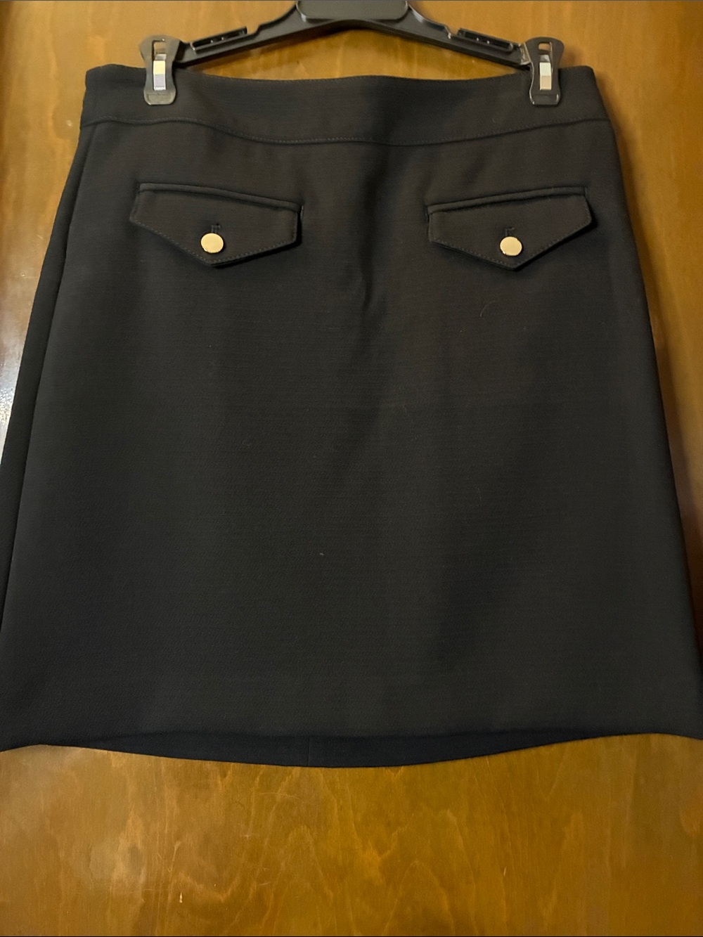 LOFT Black Mini Skirt with Decorative Flap Pockets